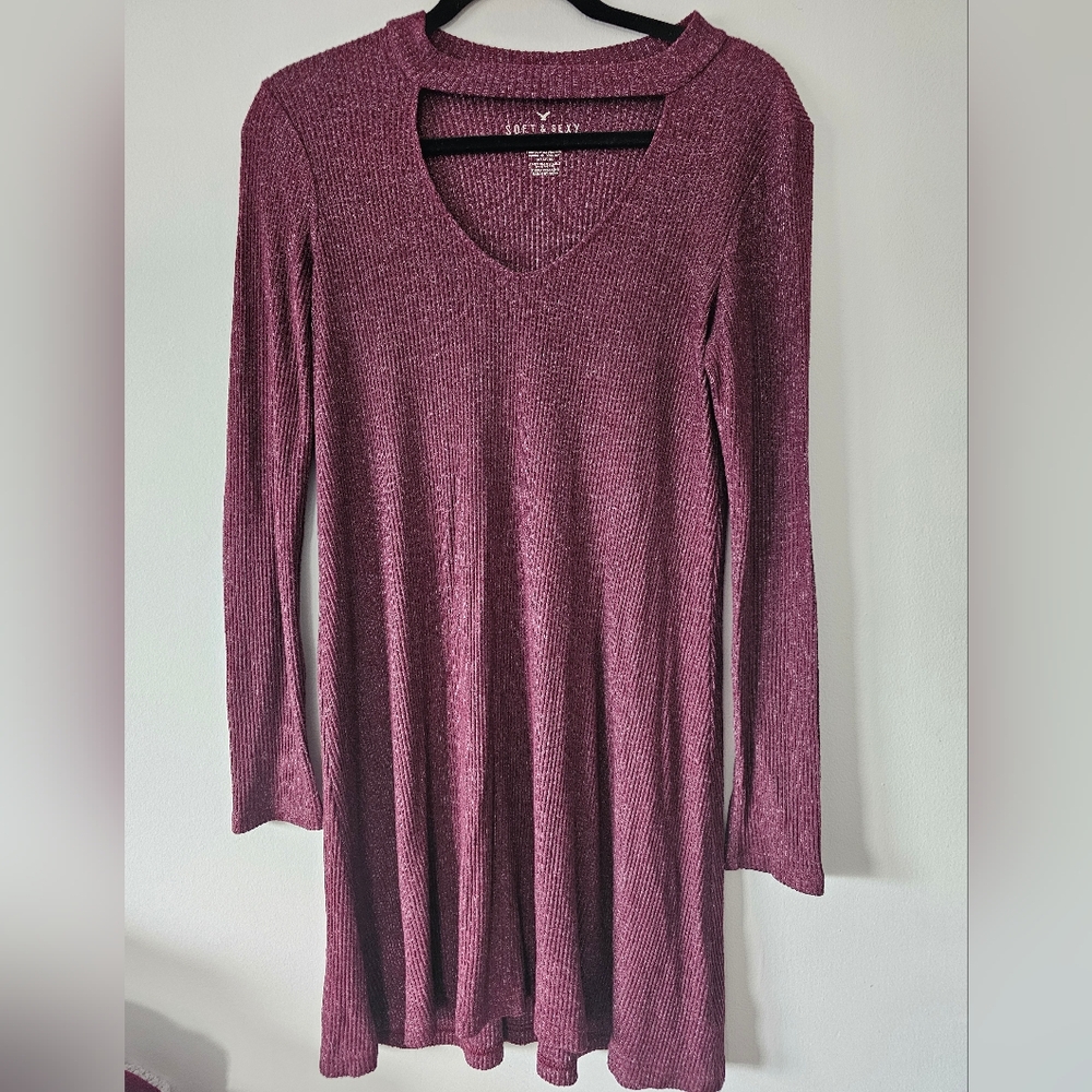 American eagle heathered ribbed choker dress